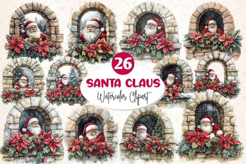 Santa Claus Clipart Bundle 4 - CraftNest - Digital Crafting and Art