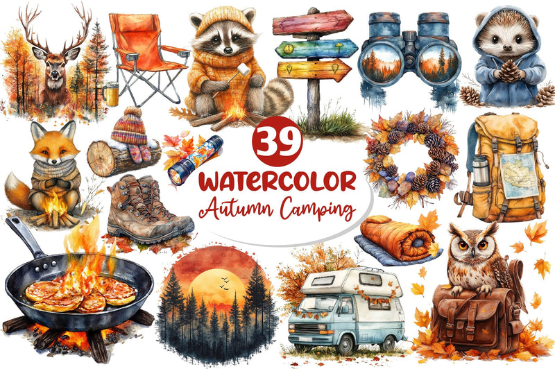 Autumn Camping Trip Clipart Bundle 2 - CraftNest - Digital Crafting and Art