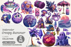 Creepy Summer Beach Clipart Bundle - CraftNest - Digital Crafting and Art