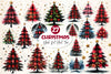 Black Red Plaid Christmas Tree Clipart Bundle