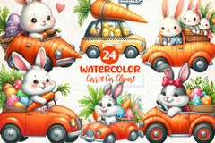 Easter Carrot Car Clipart Bundle - CraftNest - Digital Crafting and Art