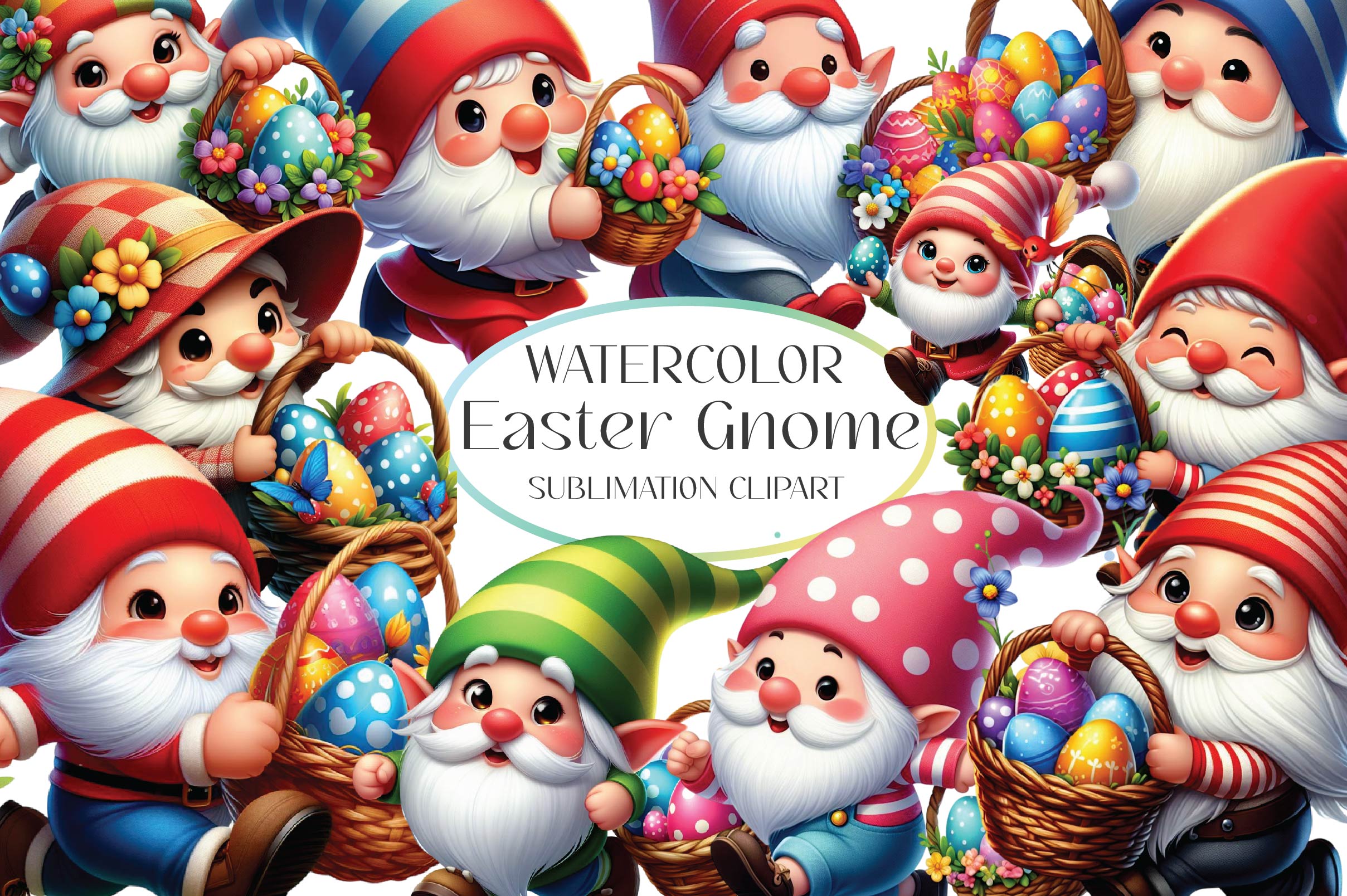 Easter Gnome Clipart Bundle 5 - CraftNest - Digital Crafting and Art