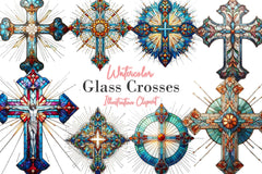 Stained Glass Crosses Clipart Bundle - CraftNest - Digital Crafting and Art