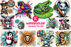 Animals Pop Art Clipart Bundle - CraftNest - Digital Crafting and Art