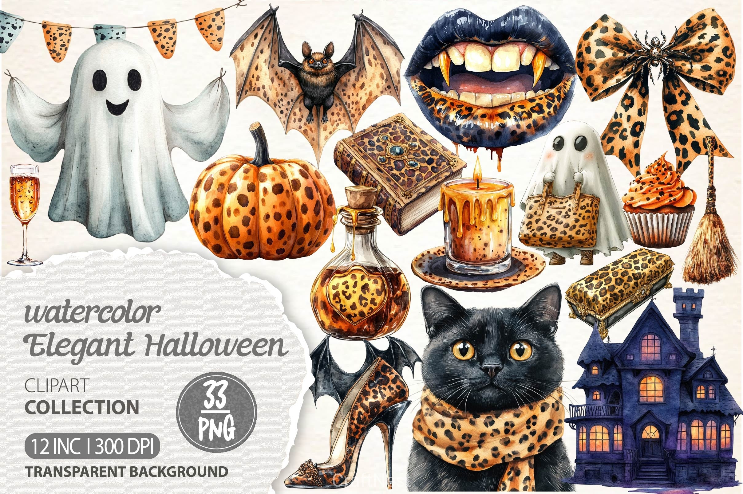 Elegant Halloween Clipart Bundle 2 - CraftNest - Digital Crafting and Art