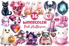 Pink Halloween Clipart Bundle 4 - CraftNest - Digital Crafting and Art