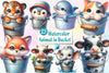 Cute Animal In Bucket Clipart Bundle