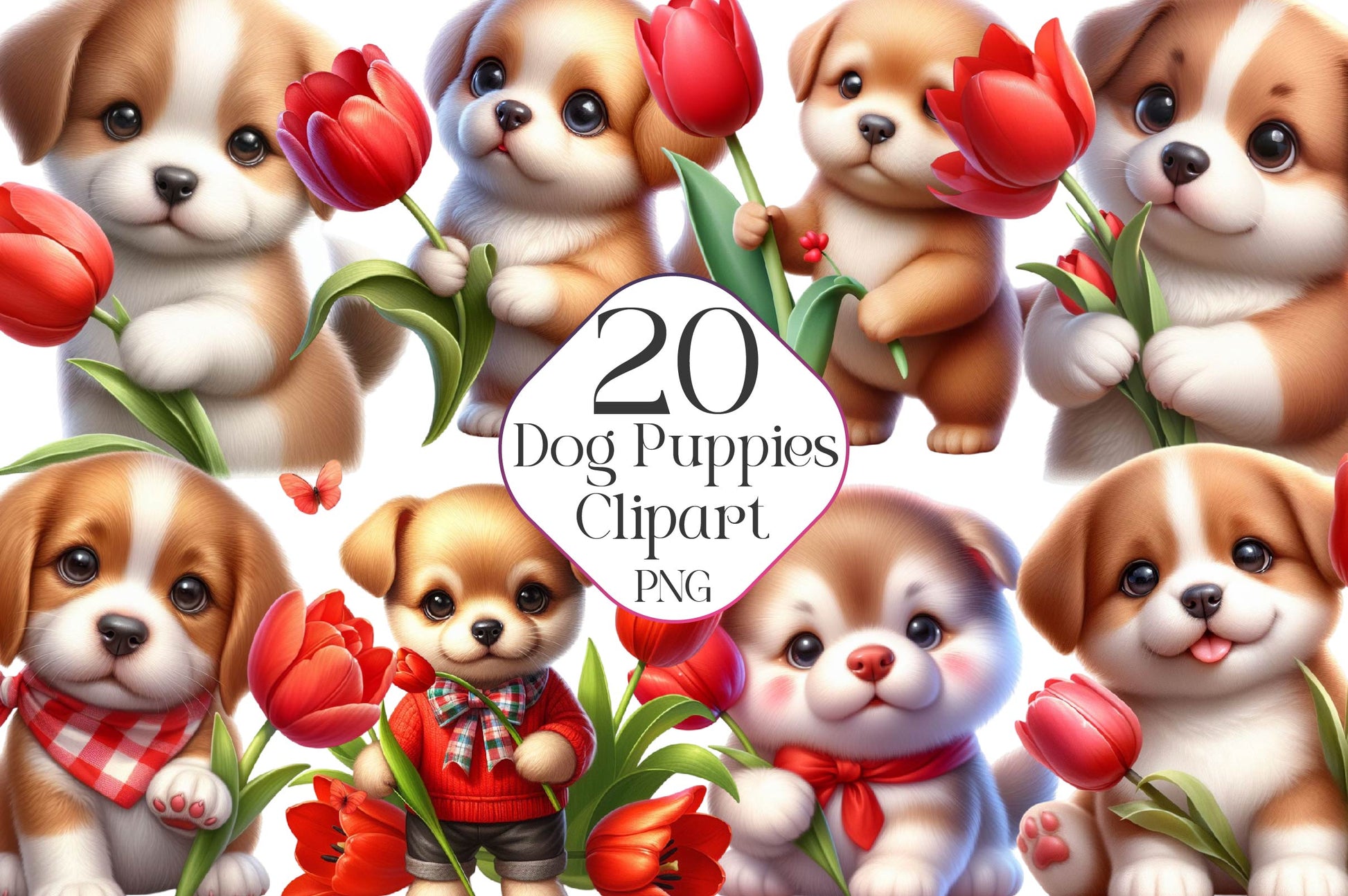Dog Dogs Puppies Clipart Bundle - CraftNest - Digital Crafting and Art