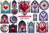 Valentine Gothic Windows Clipart Bundle