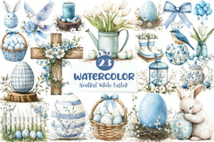 Neutral White Easter Clipart Bundle - CraftNest - Digital Crafting and Art