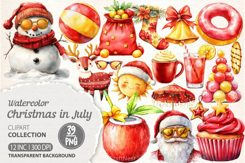 Christmas In July Clipart Bundle - CraftNest - Digital Crafting and Art