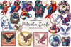 Patriotic Eagle Postage Stamp Clipart Bundle