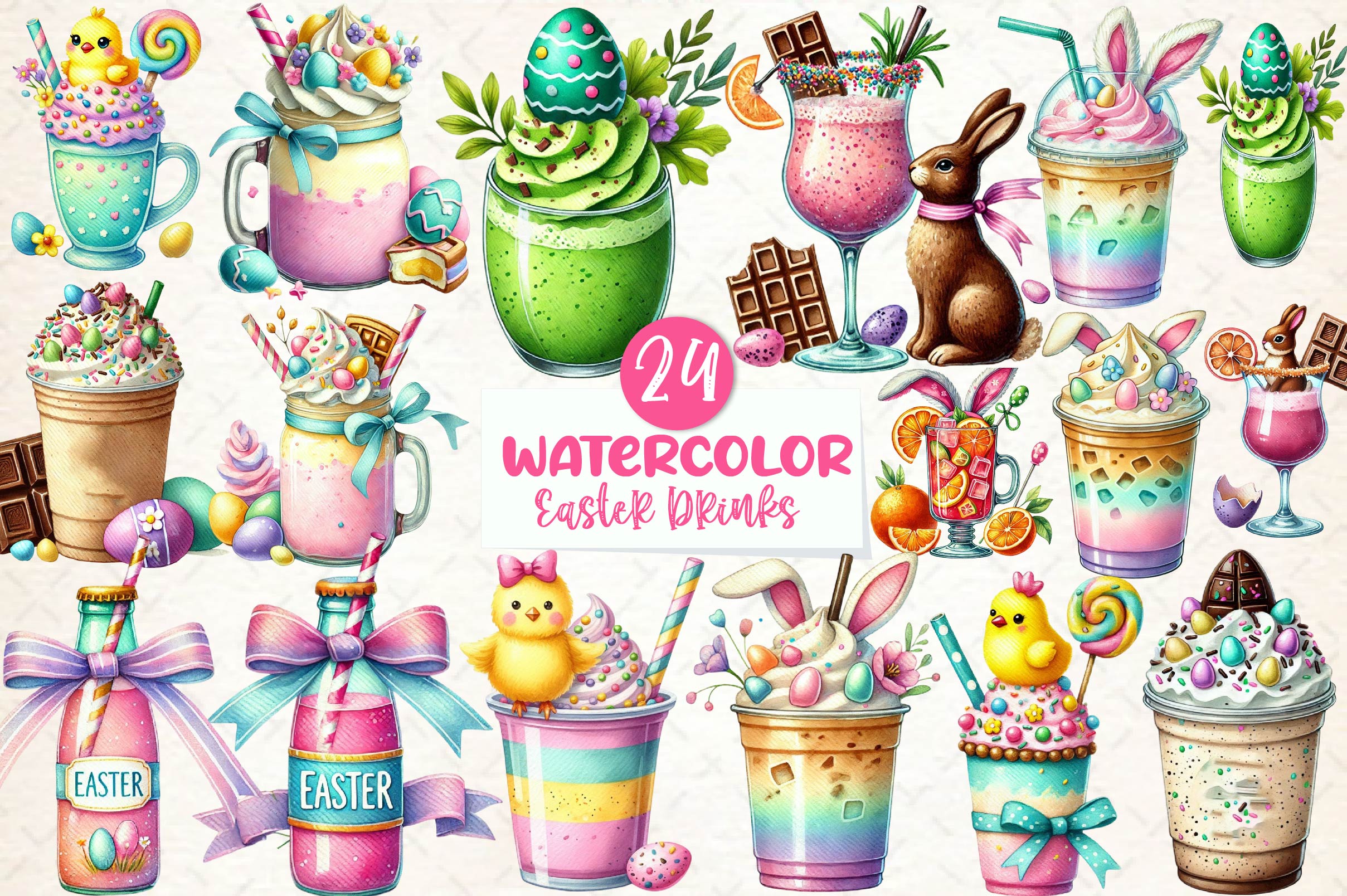 Easter Drinks Clipart Bundle - CraftNest - Digital Crafting and Art
