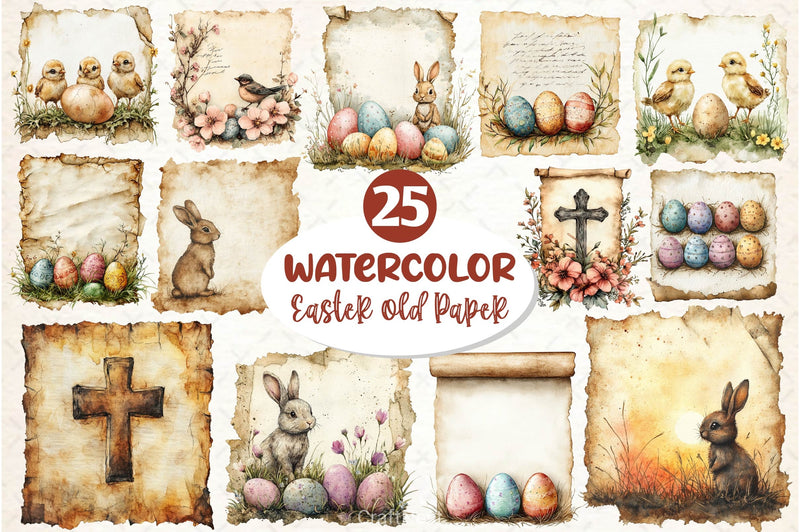 Easter Old Paper Clipart Bundle - CraftNest - Digital Crafting and Art