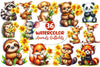 Cute Animals With Daffodils Flowers Clipart Bundle