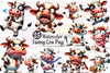 Crazy Funny Cow Clipart Bundle