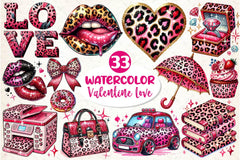 Valentine Love Leopard Clipart Bundle - CraftNest - Digital Crafting and Art