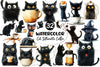 Cat Silhouette Love Coffee Clipart Bundle