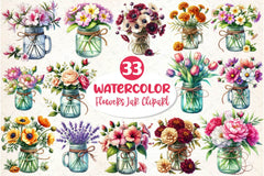 Flower Jar Clipart Bundle 6 - CraftNest - Digital Crafting and Art