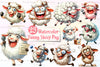Cute Sheep Funny Sheep Clipart Bundle