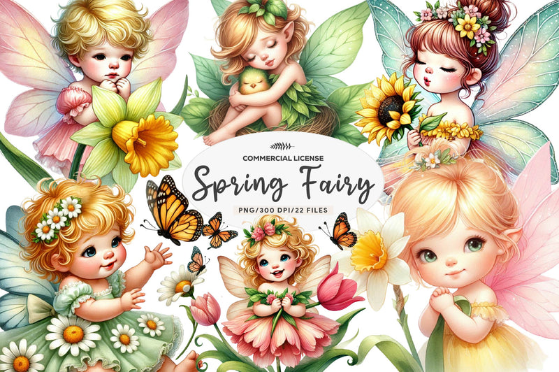 Spring Baby Fairy Clipart Bundle - CraftNest - Digital Crafting and Art