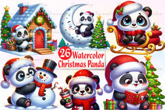 Christmas Panda Clipart Bundle - CraftNest - Digital Crafting and Art