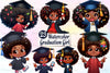 Girl Afro Graduation Clipart Bundle
