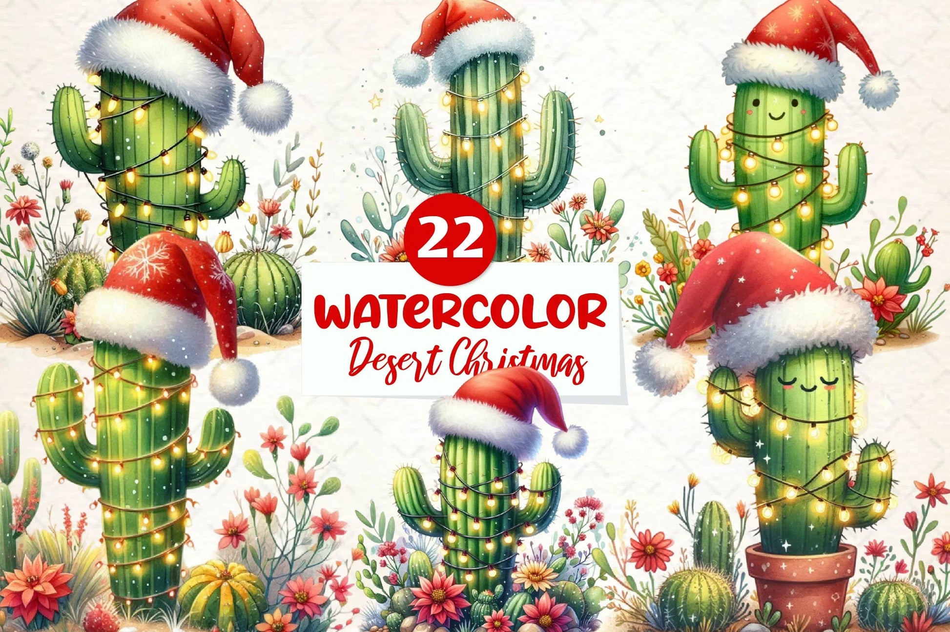 Desert Christmas Scene Clipart Bundle - CraftNest - Digital Crafting and Art