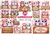 Valentine Cute Owls Clipart Bundle