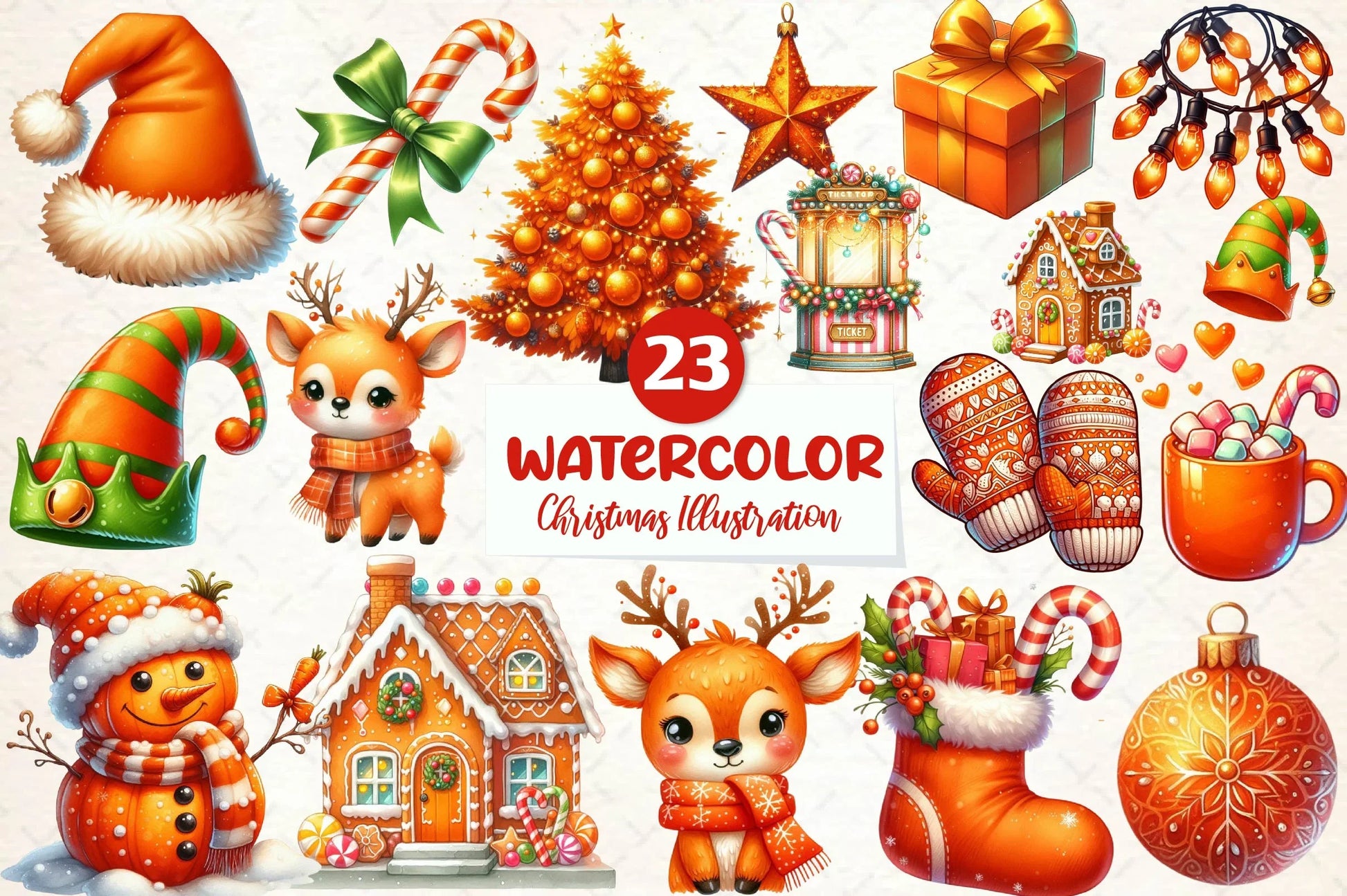 Cute Illustration Christmas Clipart Bundle - CraftNest - Digital Crafting and Art