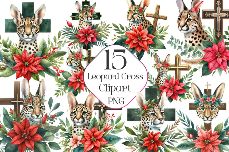 Leopard Cross Clipart Bundle - CraftNest - Digital Crafting and Art