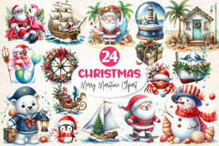 Merry Maritime Christmas Clipart Bundle 2 - CraftNest - Digital Crafting and Art