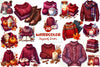 Burgundy Sweater Weather Clipart Bundle