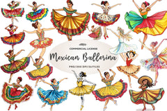 Cute Mexican Ballerina Clipart Bundle - CraftNest - Digital Crafting and Art