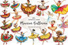 Cute Mexican Ballerina Clipart Bundle