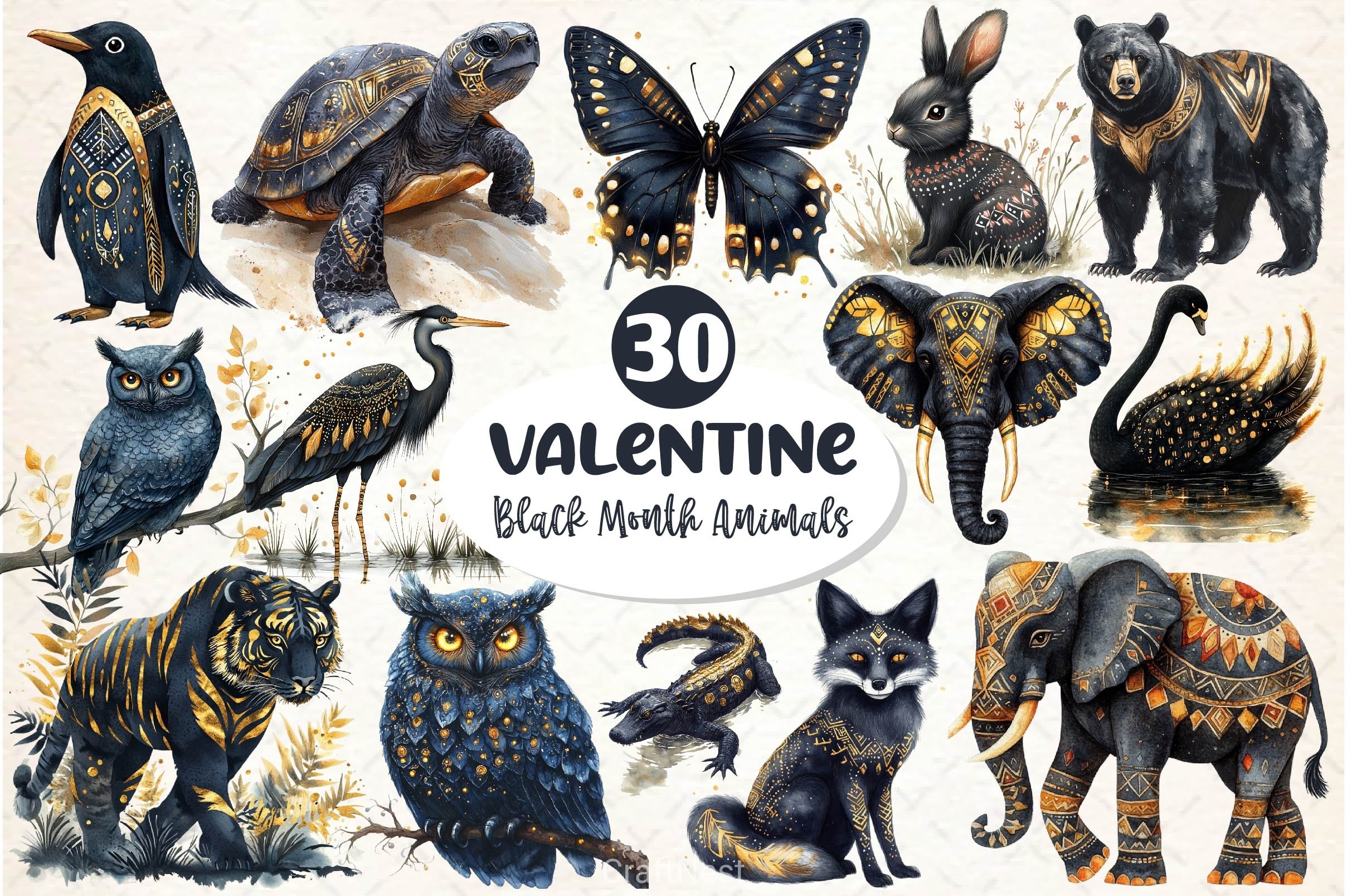 Black History Month Animals Clipart Bundle 2 - CraftNest - Digital Crafting and Art