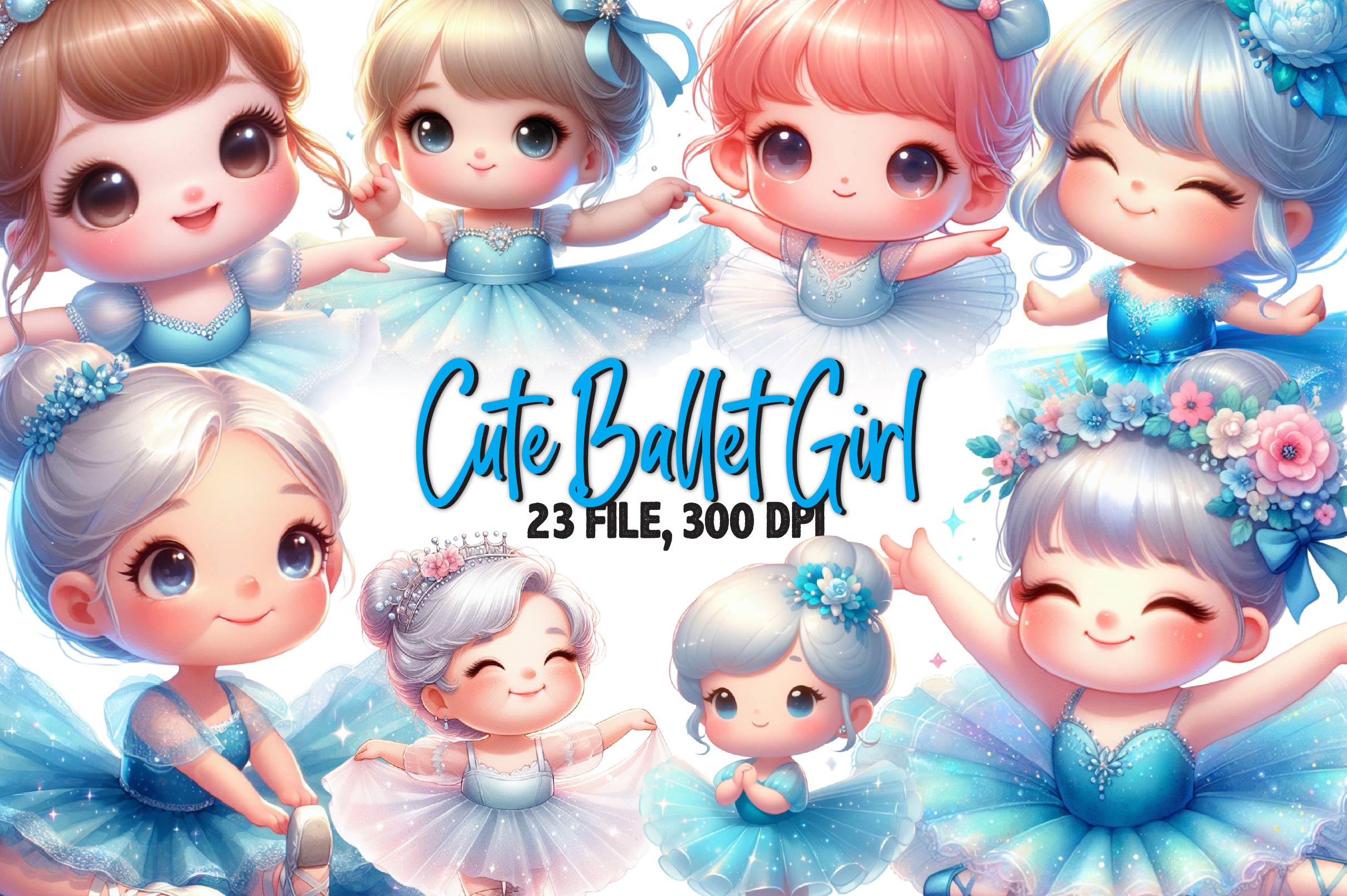 Cute Ballet Girl Clipart Bundle - CraftNest - Digital Crafting and Art