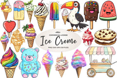Summer Ice Cream Clipart Bundle 3 - CraftNest - Digital Crafting and Art