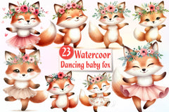 Dancing Baby Fox Clipart Bundle - CraftNest - Digital Crafting and Art
