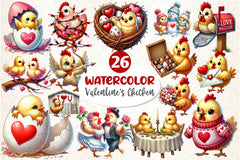 Valentines Day Chicken Clipart Bundle - CraftNest - Digital Crafting and Art