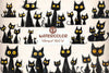 Whimsical Black Cat Clipart Bundle 1