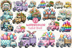 Easter Truck Clipart Bundle - CraftNest - Digital Crafting and Art