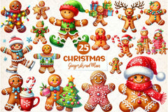 Christmas Gingerbread Man Clipart Bundle - CraftNest - Digital Crafting and Art