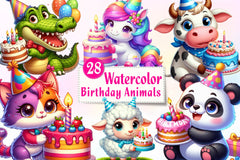 Birthday Animals Clipart Bundle - CraftNest - Digital Crafting and Art