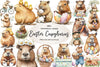 Hoppy Easter Capybaras Clipart Bundle