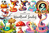 Cute Woodland Snakes Clipart Bundle