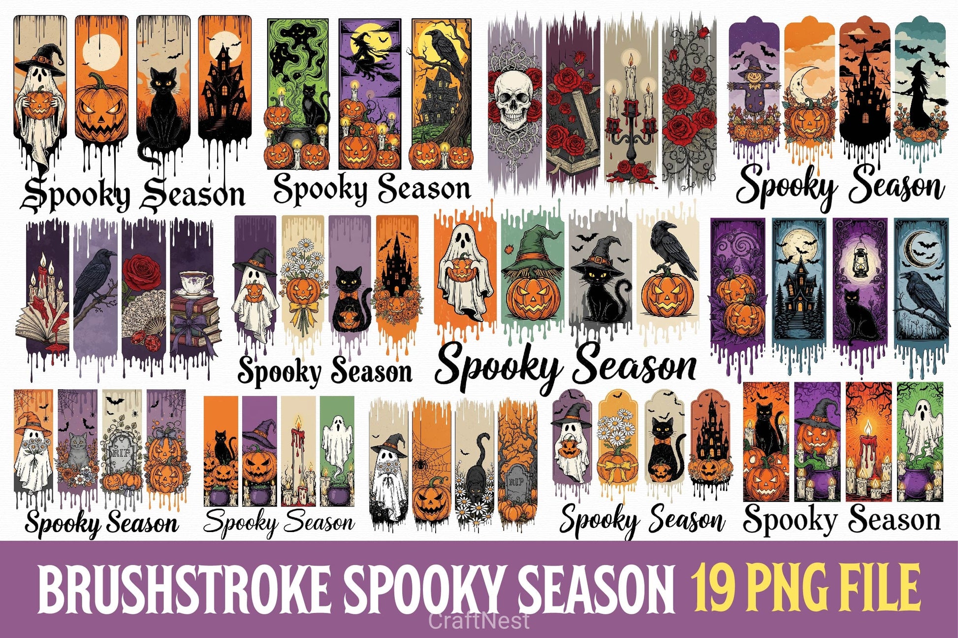 Brushstroke Spooky Season Clipart Bundle - CraftNest - Digital Crafting and Art