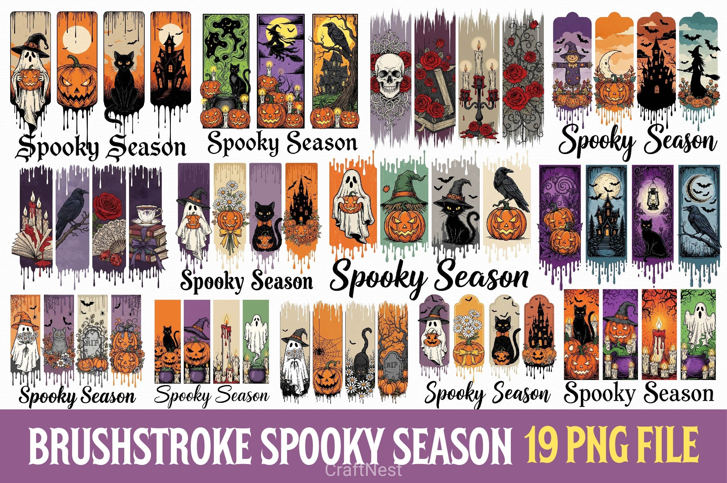 Brushstroke Spooky Season Clipart Bundle - CraftNest - Digital Crafting and Art