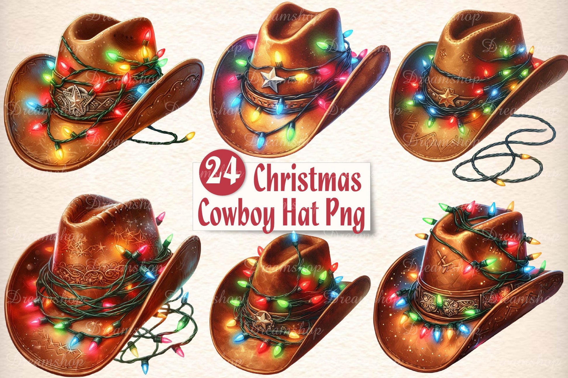 Christmas Cowboy Hat Clipart Bundle - CraftNest - Digital Crafting and Art