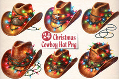 Christmas Cowboy Hat Clipart Bundle - CraftNest - Digital Crafting and Art